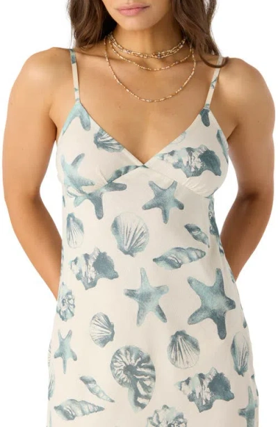 O'neill Luana Seashell Print Midi Slipdress In White