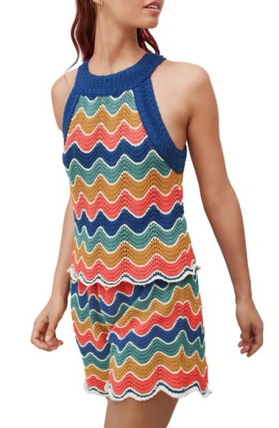 Next Stripe Open Stitch Sleeveless Cotton Sweater