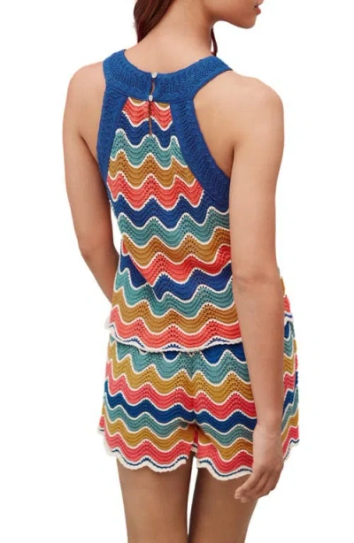 Next Stripe Open Stitch Sleeveless Cotton Sweater