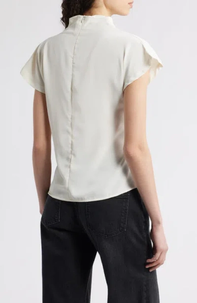 Nikki Lund Jade Asymmetric Drape Top In White