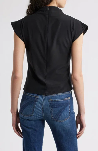 Nikki Lund Jade Asymmetric Drape Top In Black