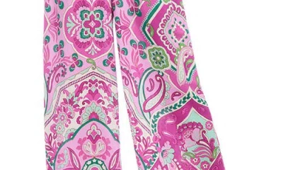 Karen Kane High Waist Wide Leg Pants In Pink