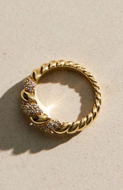 Ana Luisa Rope Pave Ring In Gold