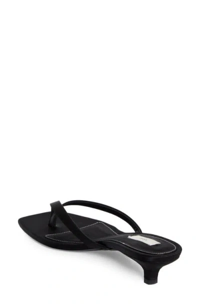 Totême Toteme Satin Heeled Flip Flops In Black