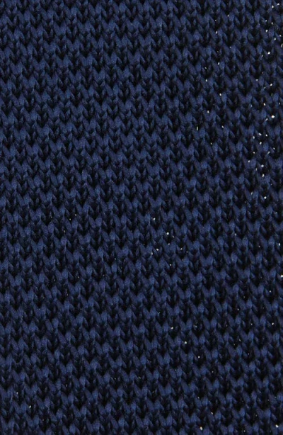 Clifton Wilson Navy Knit Silk Tie In Blue