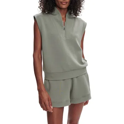 Varley Loretta Half-zip Sleeveless Sweatshirt In Green