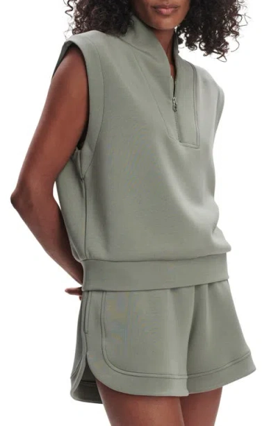 Varley Loretta Half-zip Sleeveless Sweatshirt In Green