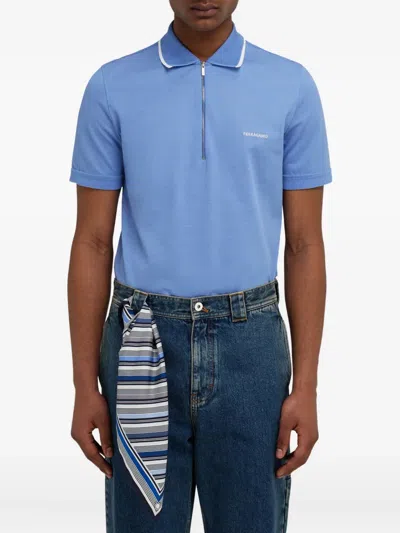 Ferragamo Silk Striped Pocket Square