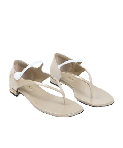 Miu Miu Calf Leather Sandals Ankle Strap