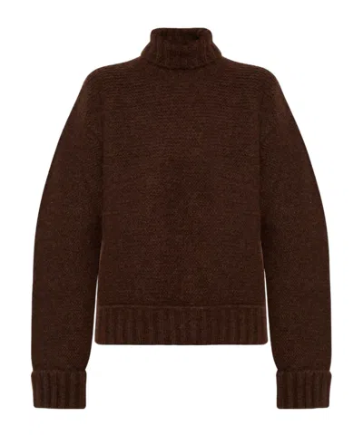 Dsquared2 Dsquared Brown Stretch Alpaca Blend Sweater In Brown