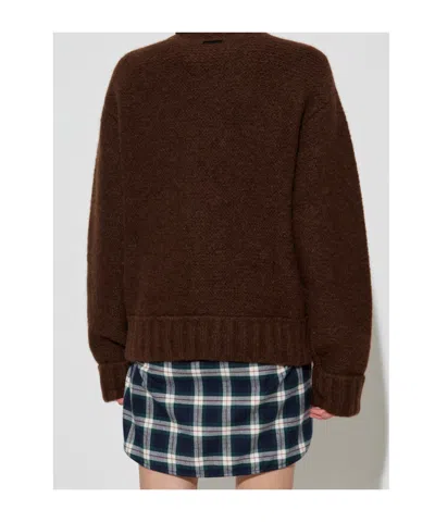 Dsquared2 Dsquared Brown Stretch Alpaca Blend Sweater In Brown