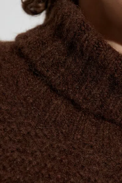 Dsquared2 Dsquared Brown Stretch Alpaca Blend Sweater In Brown