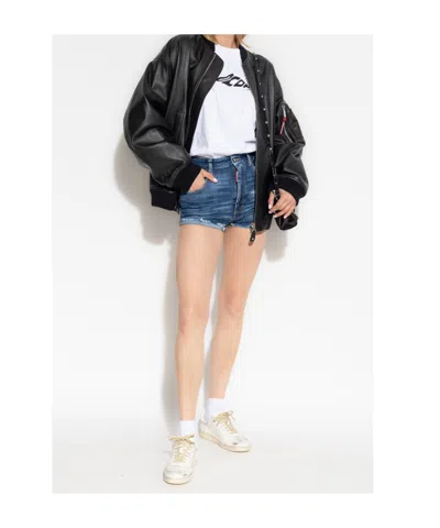 Dsquared2 Denim Shorts With Belt Loops