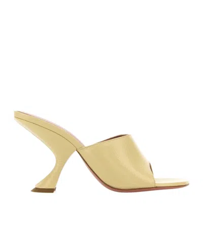 Amina Muaddi Sabot Taylor In Pelle Gialla Pastello  Donna