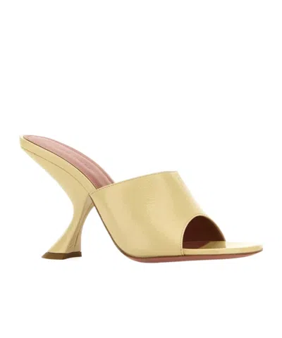 Amina Muaddi Sabot Taylor In Pelle Gialla Pastello  Donna