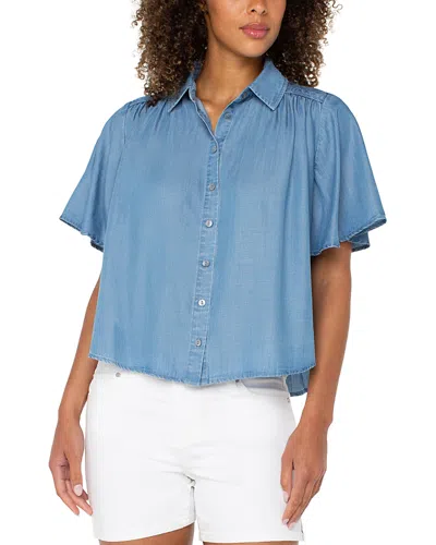 Liverpool Los Angeles Button Front Shirt In Blue