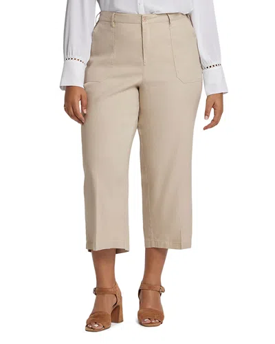 Nydj Utility Wide Leg Capri Linen Blend Pants In Neutral
