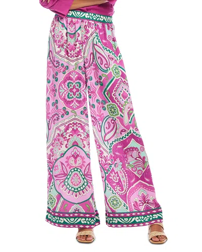Karen Kane High Waist Wide Leg Pants In Pink