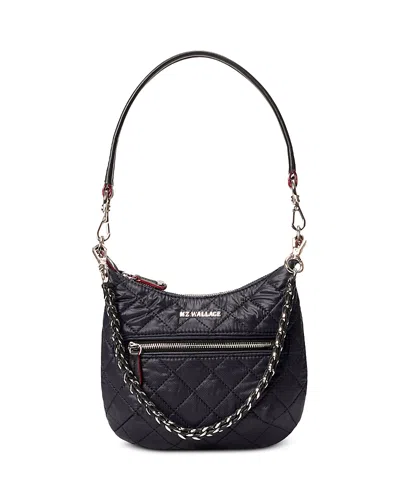 Mz Wallace Crosby Sienna Micro Quilted Shoulder Bag In Black