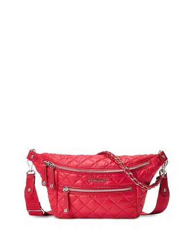 Mz Wallace Small Crosby Quilted Nylon Convertible Sling Bag In Red
