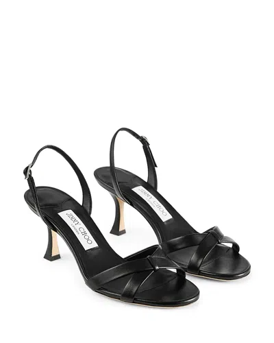 Jimmy Choo Elsy 70 Leather Heeled Sandals In Schwarz