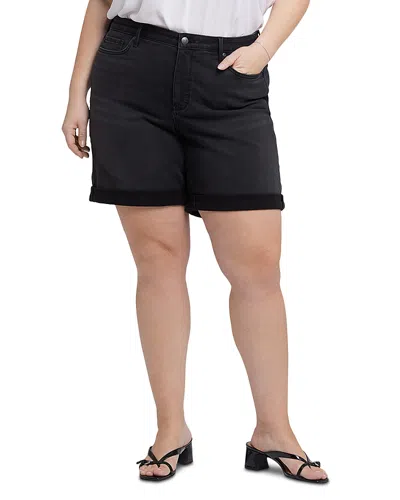 Nydj Diana Relaxed Jean Shorts In Cadiz Royal In Black