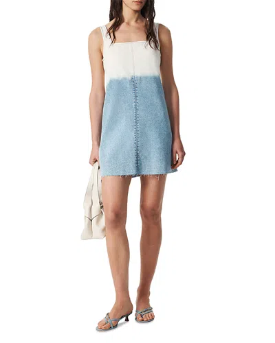 Rag & Bone Womens Blchs Jayde Square-neck Denim-blend Mini Dress In Blue