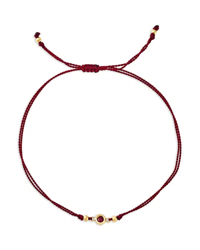 Zoë Chicco 14k Yellow Gold Floating Ruby Solitaire Cord Slider Bracelet