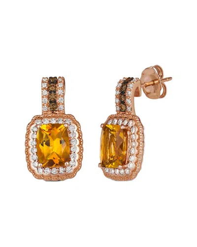 Le Vian ® Cinnamon Citrine® 14k Rose Gold 2.77 Ct. Tw. Diamond & Citrine Drop Earrings