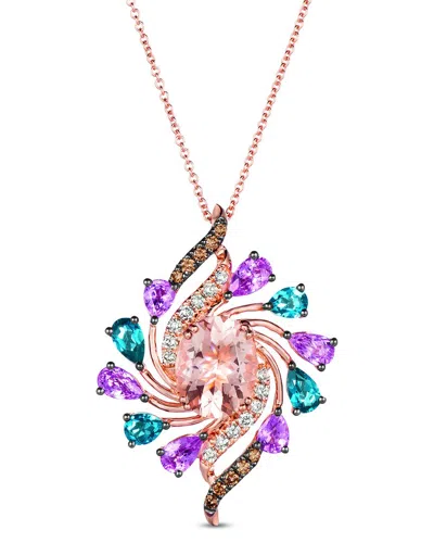 Le Vian ® Peach Morganite™ 14k Rose Gold 3.95 Ct. Tw. Diamond & Morganite Pendant