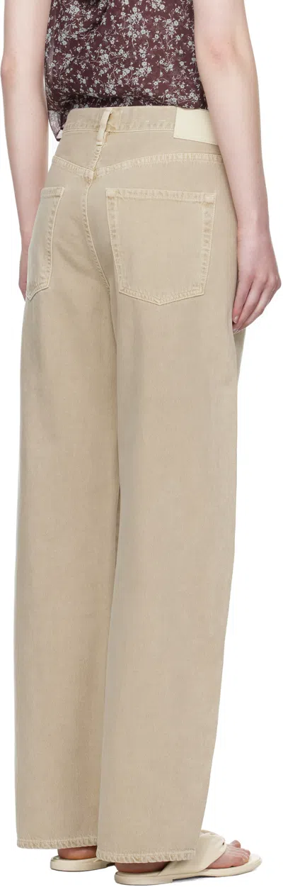 Citizen Of Humanity Brynn Drawstring Rigid Low-rise Wide-leg Jeans In Neutral