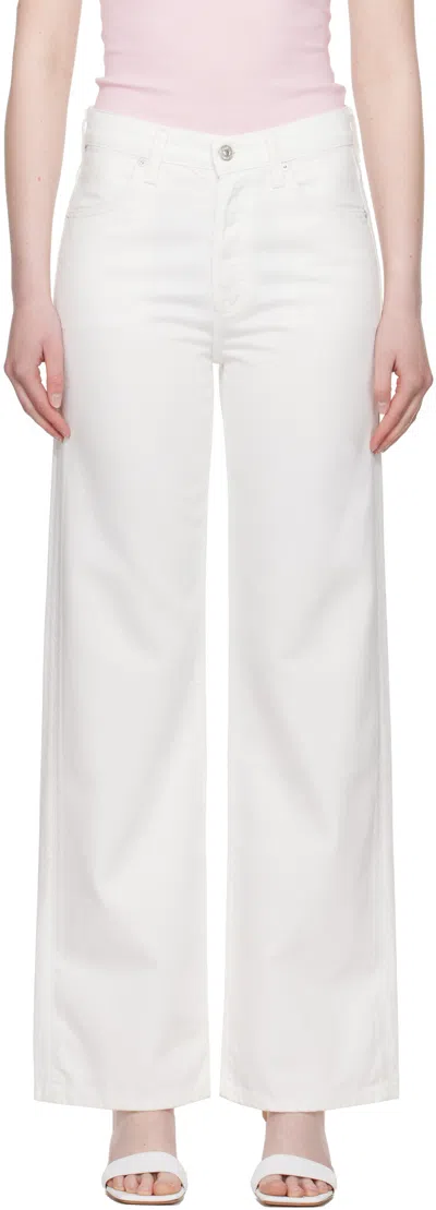Citizen Of Humanity White Annina High Rise Wide Leg 33 Jeans