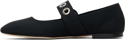 Aeyde Aeydē Nappa Leather Flats With Circular Hardware Detail In Black