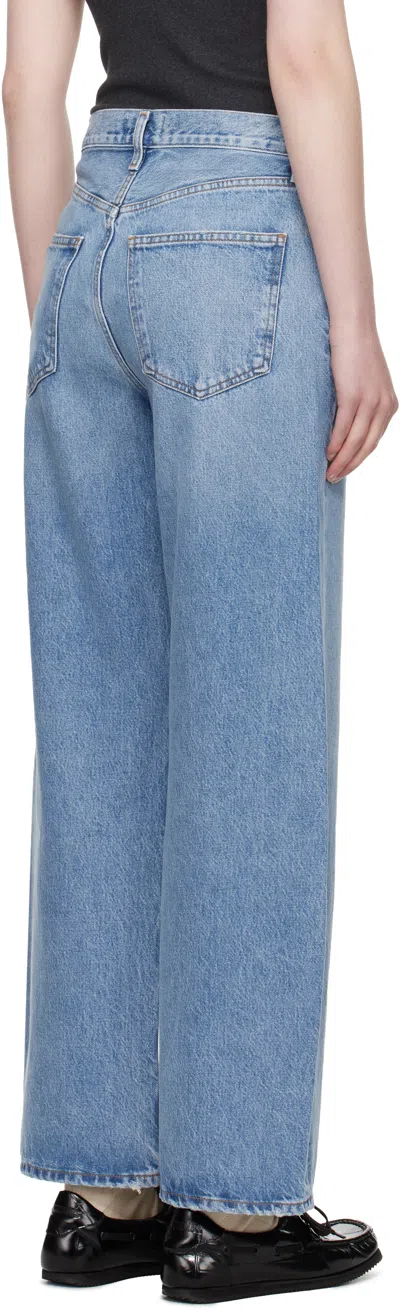 Agolde Temple Denim Trousers Belt Loops In Blue