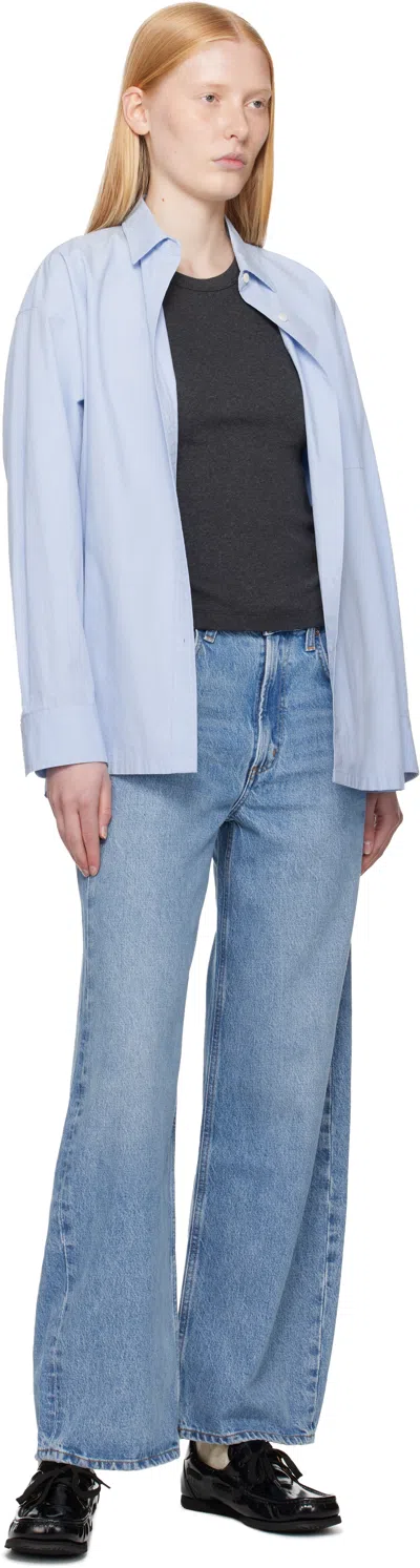 Agolde Temple Denim Trousers Belt Loops In Blue