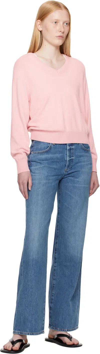 Citizen Of Humanity Blue Annina High Rise Wide Leg 33 Jeans In Yellow