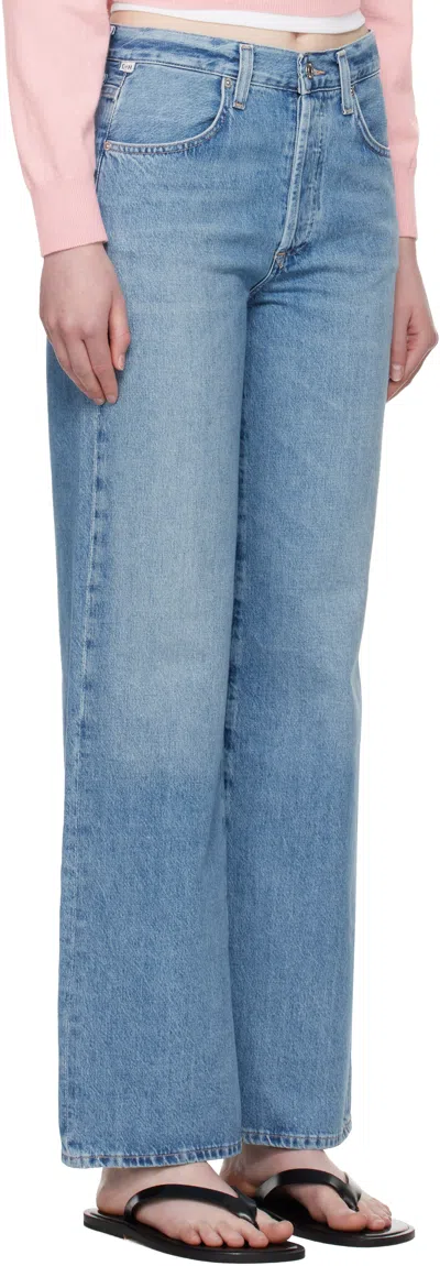 Citizen Of Humanity Blue Annina High Rise Wide Leg 33 Jeans In Blue