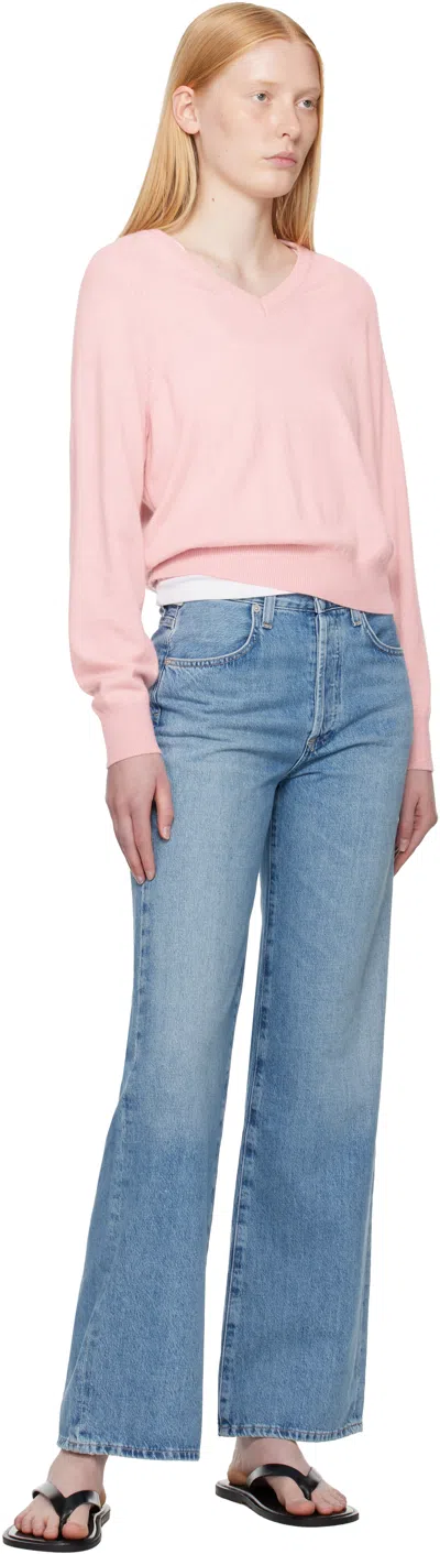 Citizen Of Humanity Blue Annina High Rise Wide Leg 33 Jeans In Blue