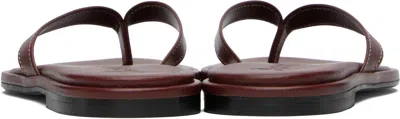 Aeyde Burgundy Melody Leather Toe-post Flip-flops In Red