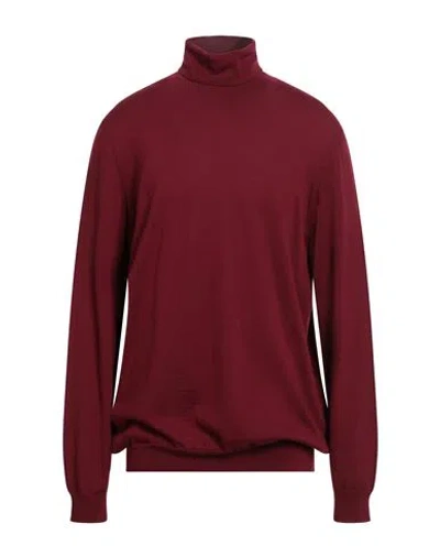 +39 Masq Man Turtleneck Burgundy Size Xxl Merino Wool