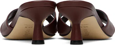 Aeyde Burgundy Vero Leather Mules In Brown