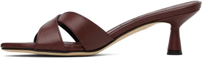 Aeyde Burgundy Vero Leather Mules In Brown