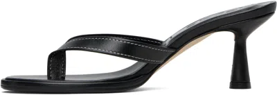 Aeyde Daphne Leather Pointed-toe High-heeled Sandals In Black