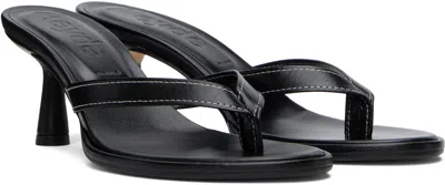 Aeyde Daphne Leather Pointed-toe High-heeled Sandals In Black