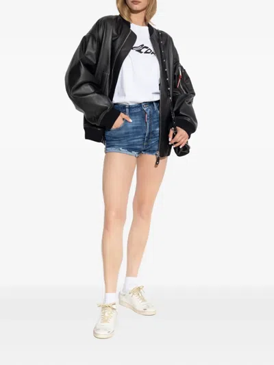 Dsquared2 Denim Shorts With Belt Loops