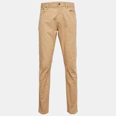 Pre-owned Polo Ralph Lauren Beige Cotton Regular Fit Trousers L In Sand