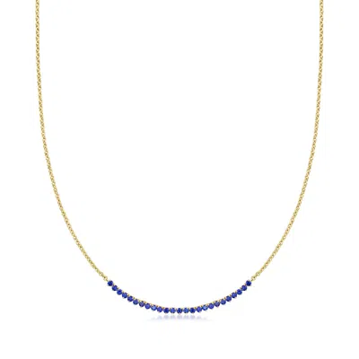 Rs Pure By Ross-simons Lab-grown Sapphire Tennis-style Necklace In 18kt Gold Vermeil