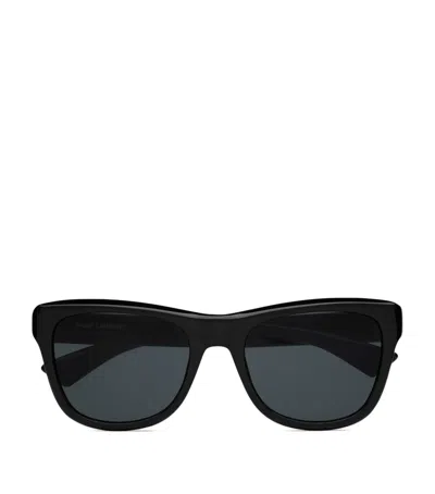 Saint Laurent Cat Eye Sunglasses In Black Crystal Black