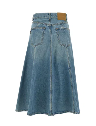 Haikure Serenity Denim Midi Skirt In Blue
