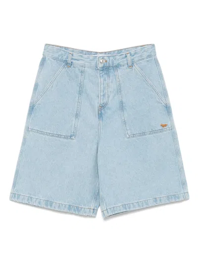 Maison Kitsuné Maison Kitsune' Cotton Denim Short Pants In Blue